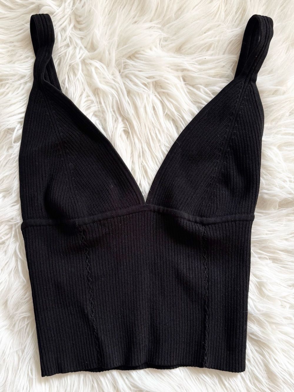 NWOT JONATHAN SIMKHAI designer rib knit cropped tank top w cutout detail size XS